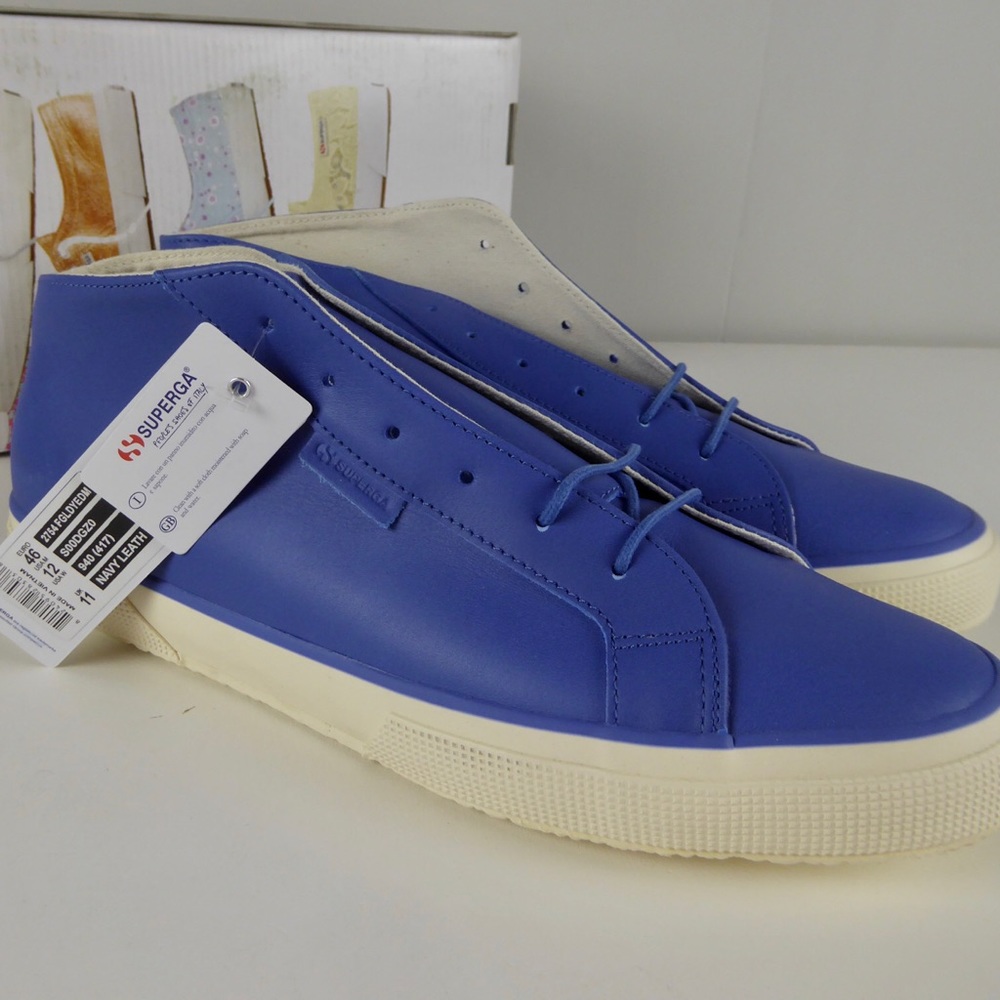 Superga Leather Mid Top Sneakers Chukka Shoes NIB